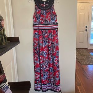 Maxi red, white, and blue sleeveless sundress